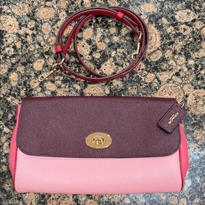 Like new Coach Pink and Burgundy crossbody